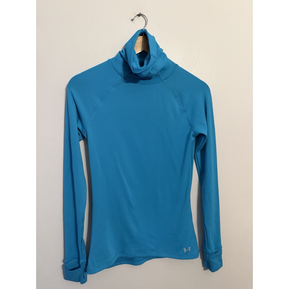 Under Armour Women's Blue All Season Turtleneck Pullover Thumb Holes Size Medium